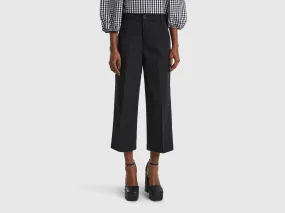 100% cotton cropped trousers