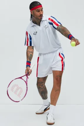 80's Tennis Player Costume - White/combo