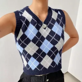 Argyle Y2K Checkered Vest ☁️