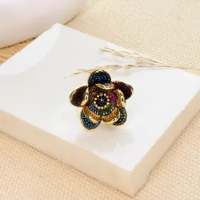 Blooming Glitz Camellia Ring