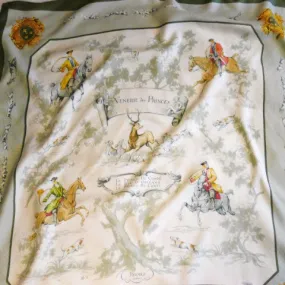 Hermes Silk Jacquard Scarf Venerie des Princes 1957