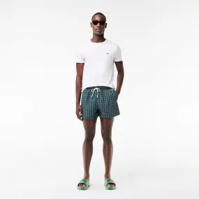 Lacoste Short Printed Swim Trunks