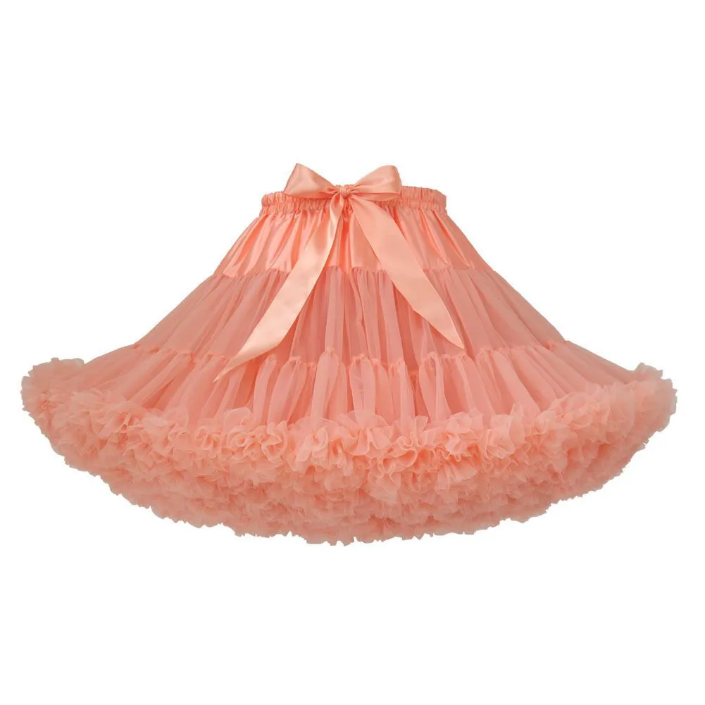 Pastel Pink Ballerina Tulle Tutu Skirt Puffy Ruffle Layered Lolita Petticoat Underskirt