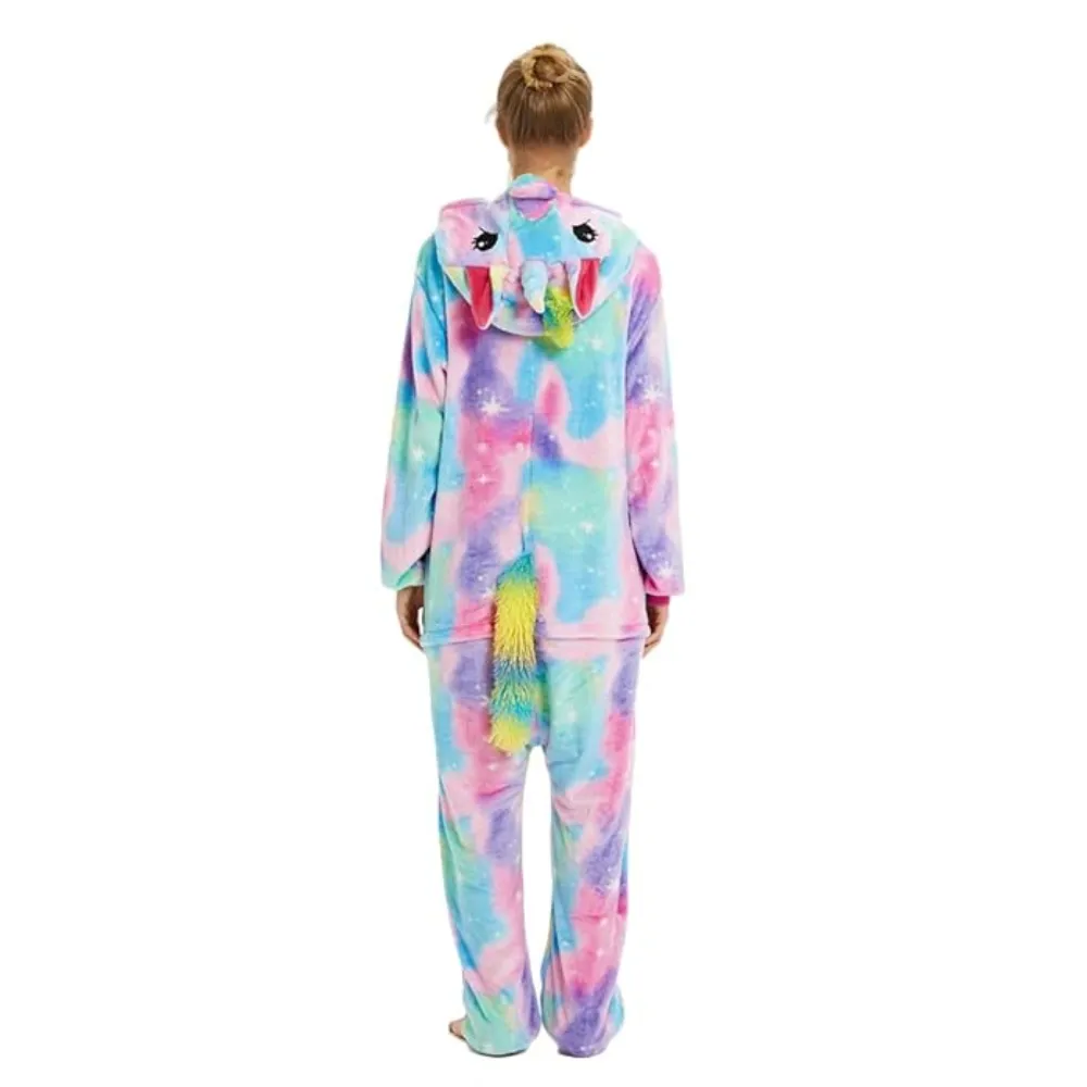 Rainbow Unicorn with Sparkling Stars Adult Onesie